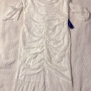 Long white lacy dress